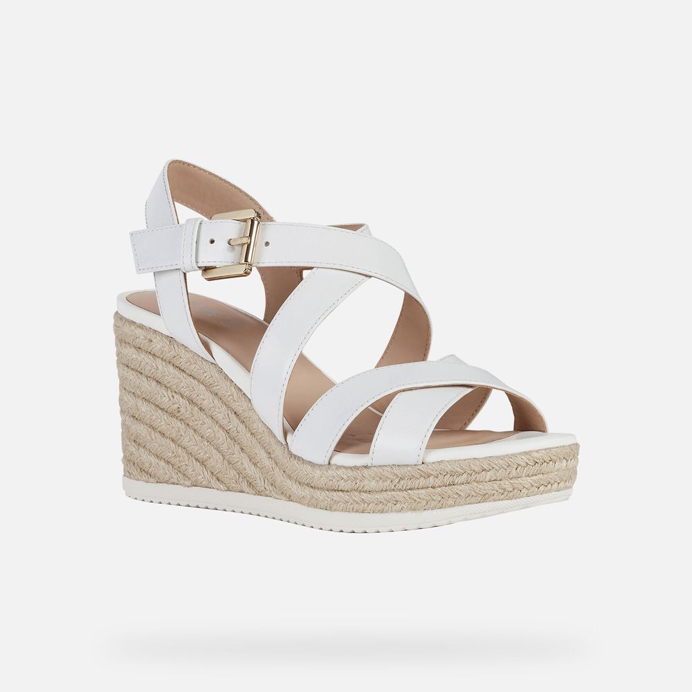 Geox Sandals White Ponza - Geox Womens Shoes - XYUNFW607